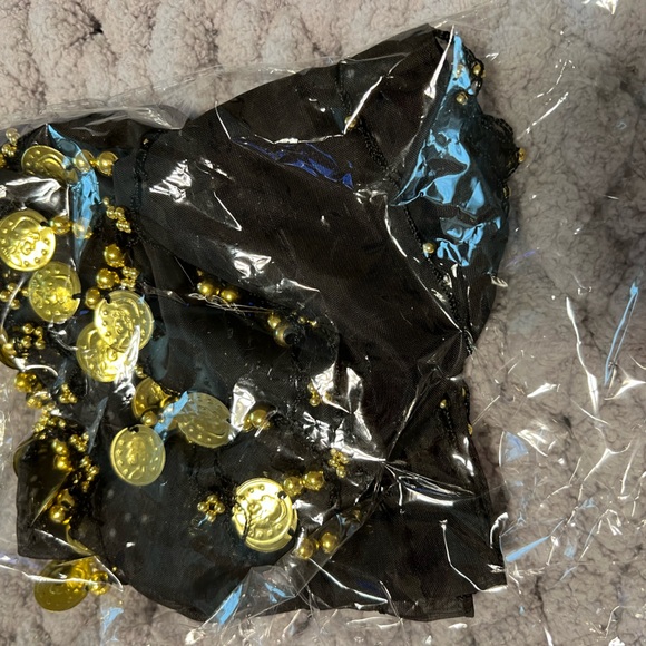 New never worn Black and Gold Gypsy/fortune teller scarf - Picture 2 of 2